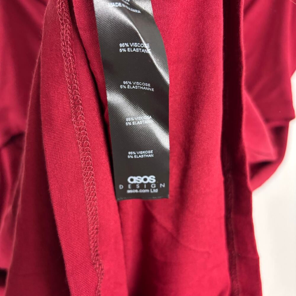 NWOT ASOS Off Shoulder Cutout Mini Dress Red - Size 14 - Picture 5 of 7